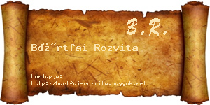 Bártfai Rozvita névjegykártya